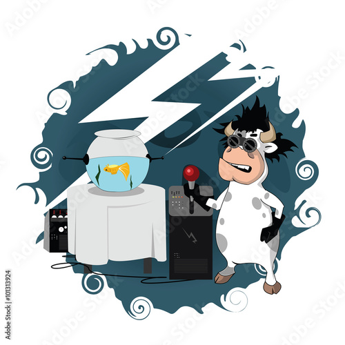 Professor Cow make alive fish