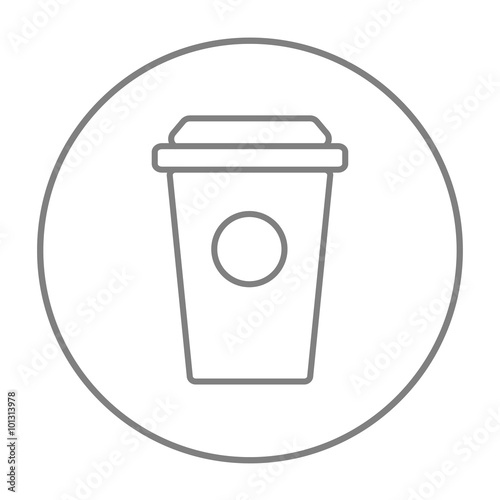 Disposable cup line icon.
