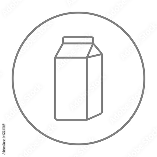 Packaged dairy product line icon.