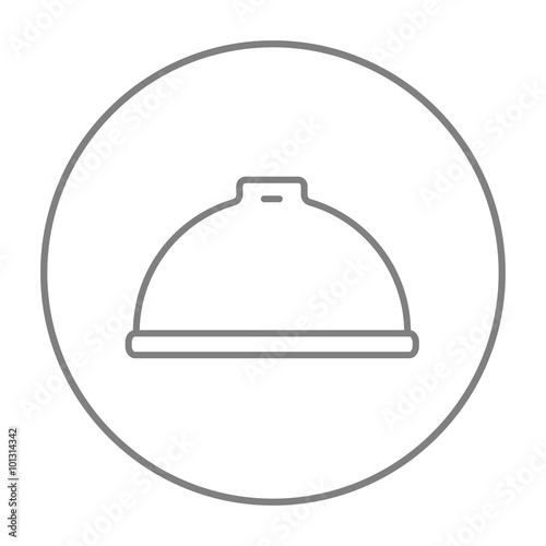 Restaurant cloche line icon.