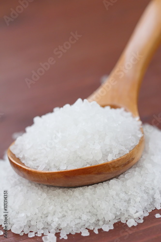  Salt in wooden spoon