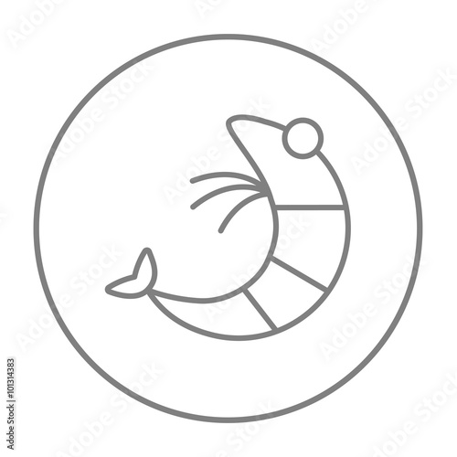 Shrimp line icon.