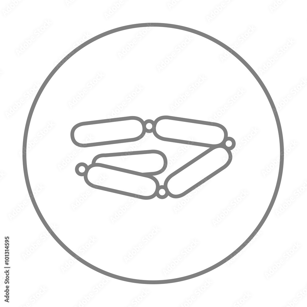 Chain of sausages line icon. Chain of sausages line icon.