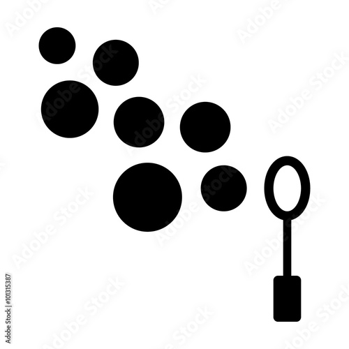 Bubble wand blowing soap bubbles flat icon for apps and websites
