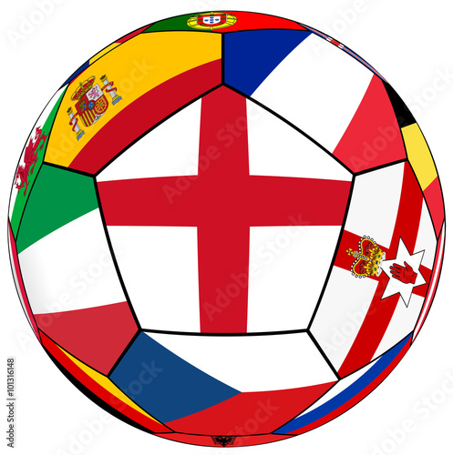 Ball with flag of England in the center