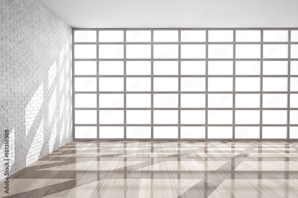 Empty Room with Big Window. 3d rendering Empty Room with Big Window. 3d rendering