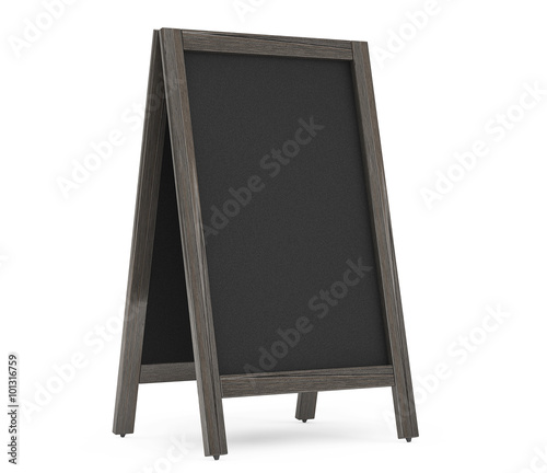 Blank Wooden Menu Blackboard Outdoor Display photo