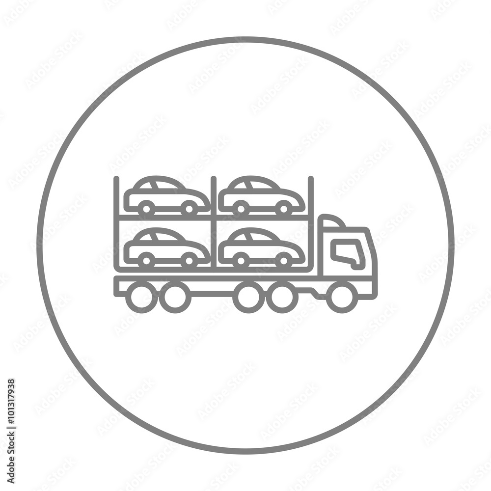 Car carrier line icon. Car carrier line icon.