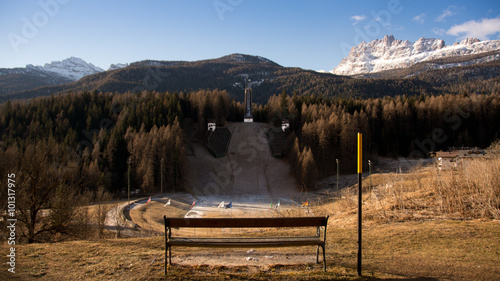 abandoned ski jump in Cortina d'Ampezzo, Italy 