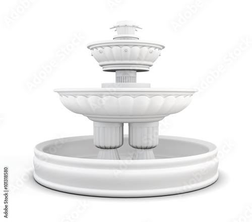 Yard fountain isolated on white background. 3d rendering