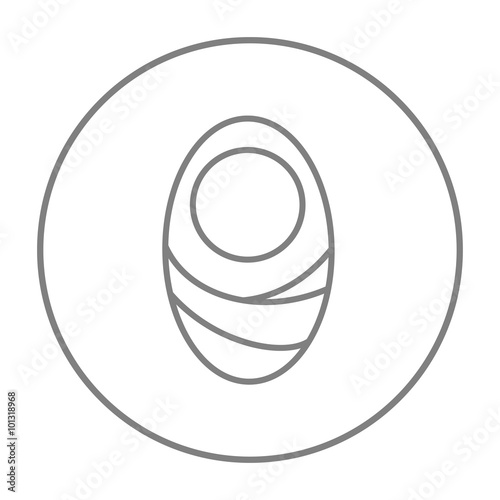 Infant wrapped in swaddling clothes line icon.