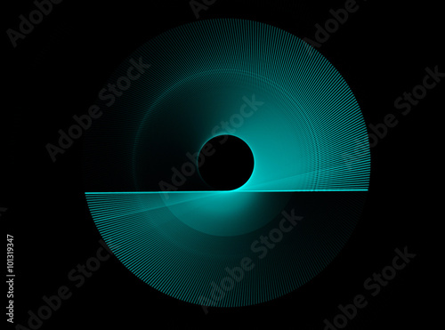 Blue abstract fractal shape with black background