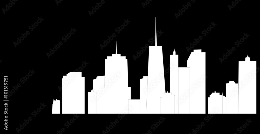 vector illustration of cities silhouette