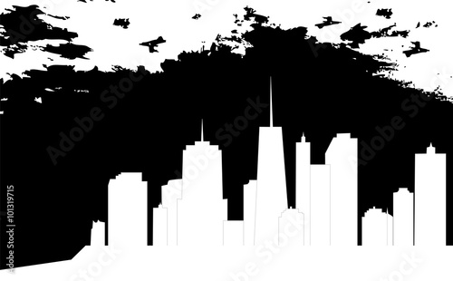 vector illustration of cities silhouette