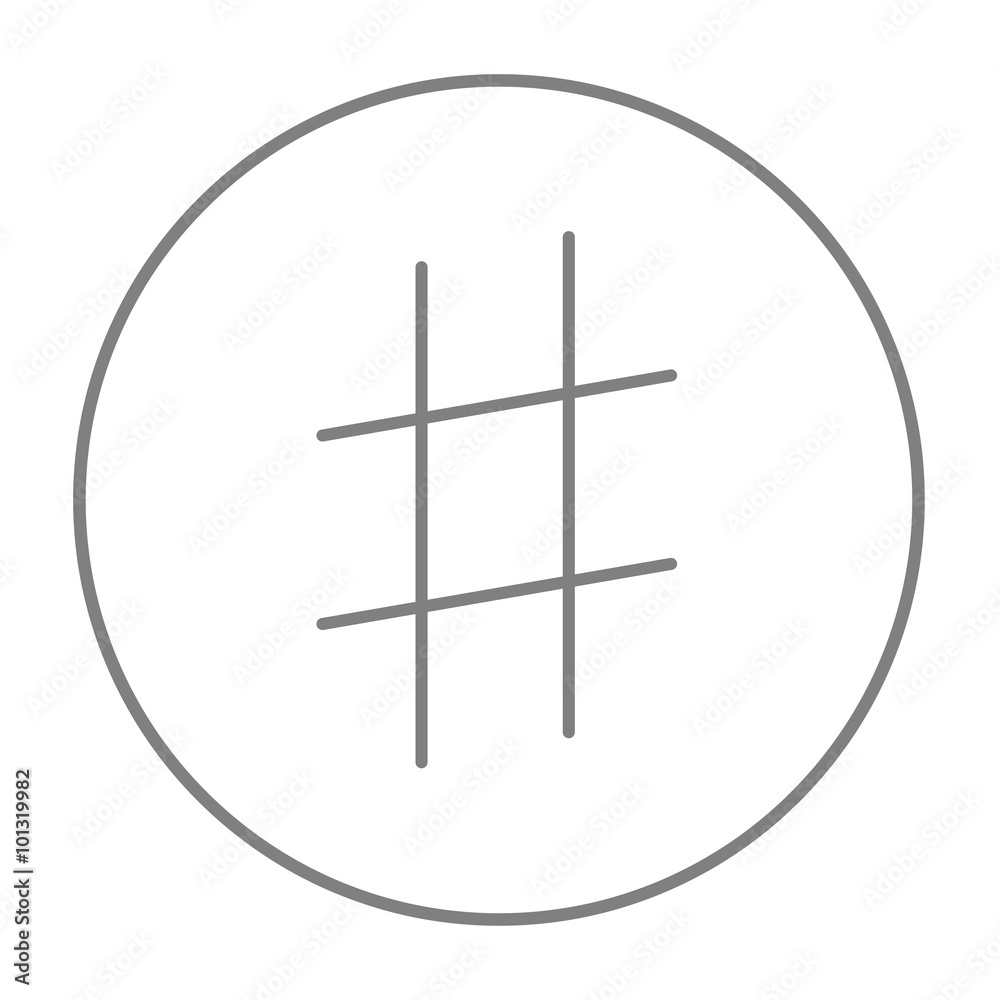 Hashtag symbol line icon.