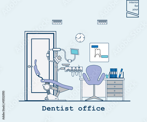 flat dentist office illustration design background.