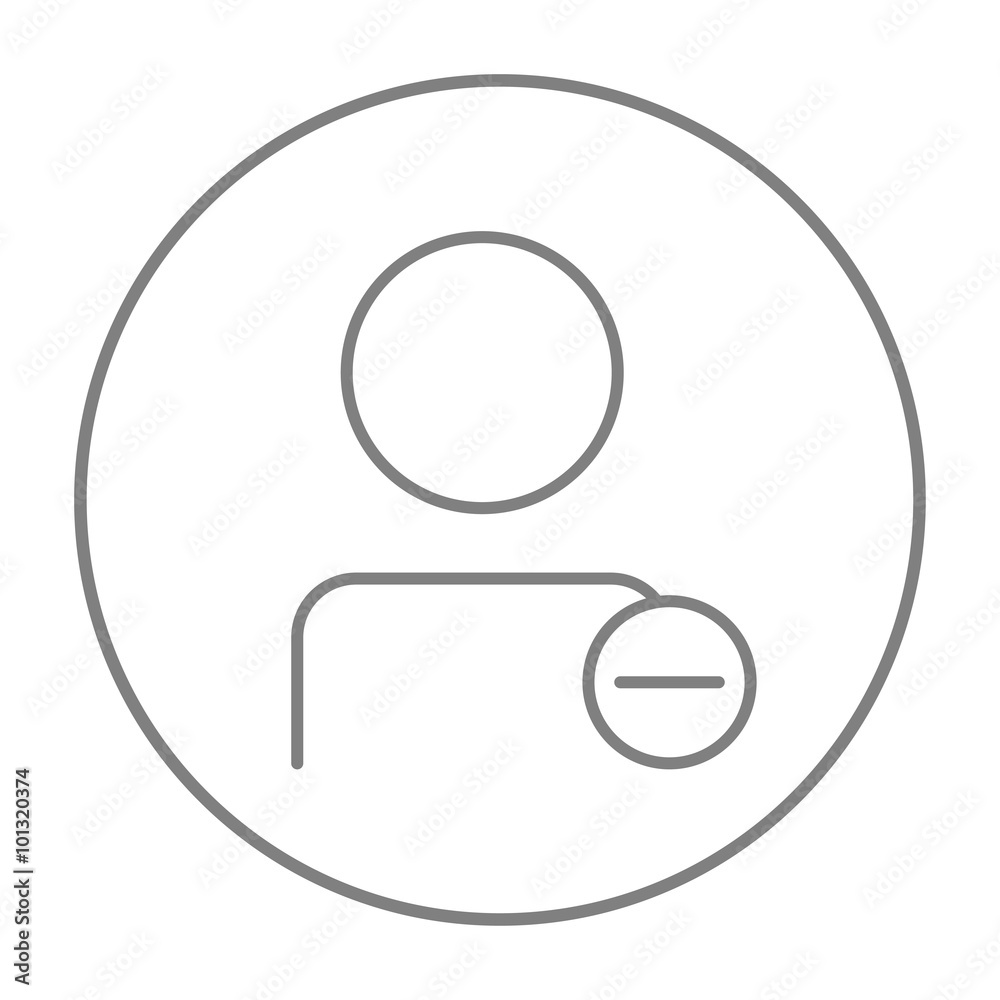 User profile with minus sign line icon. User profile with minus sign line icon.