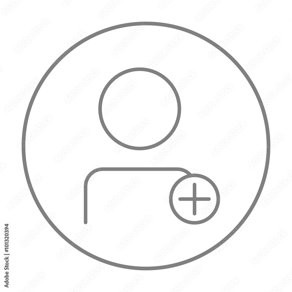 User profile with plus sign line icon. User profile with plus sign line icon.