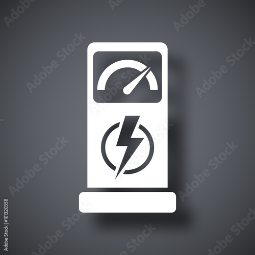 Charging station for electric car, vector icon