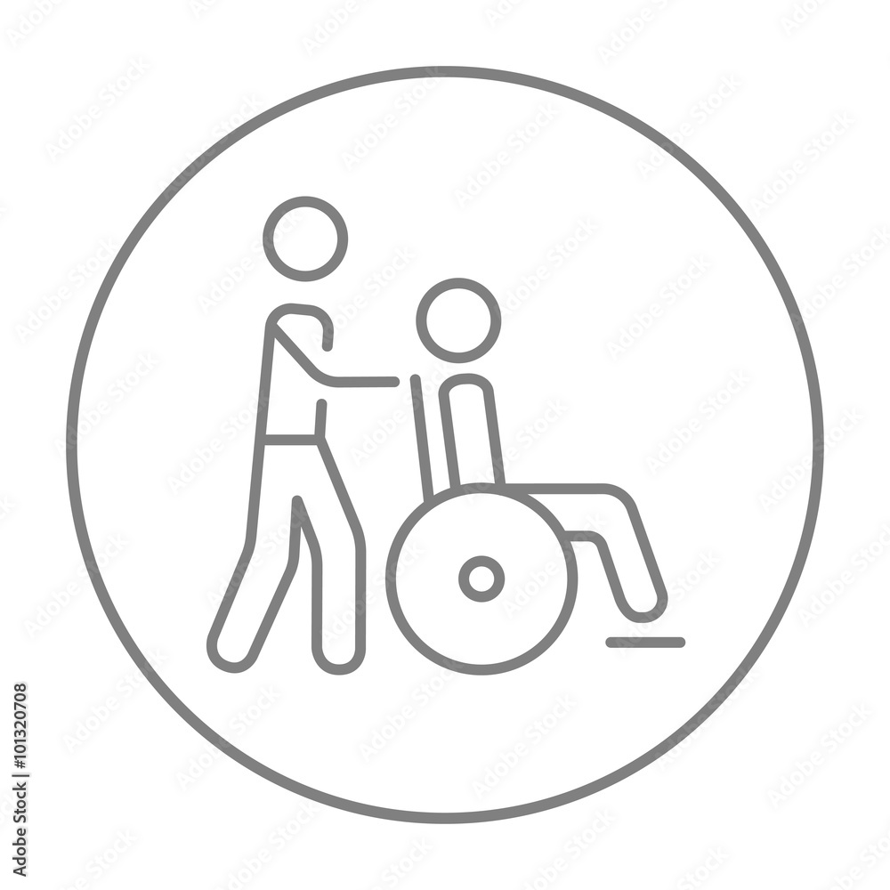 Fototapeta premium Nursing care line icon.