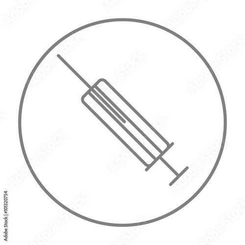 Syringe line icon.