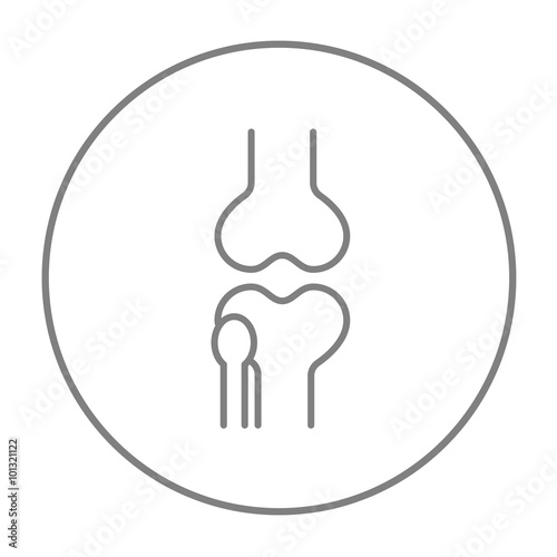 Knee joint line icon.