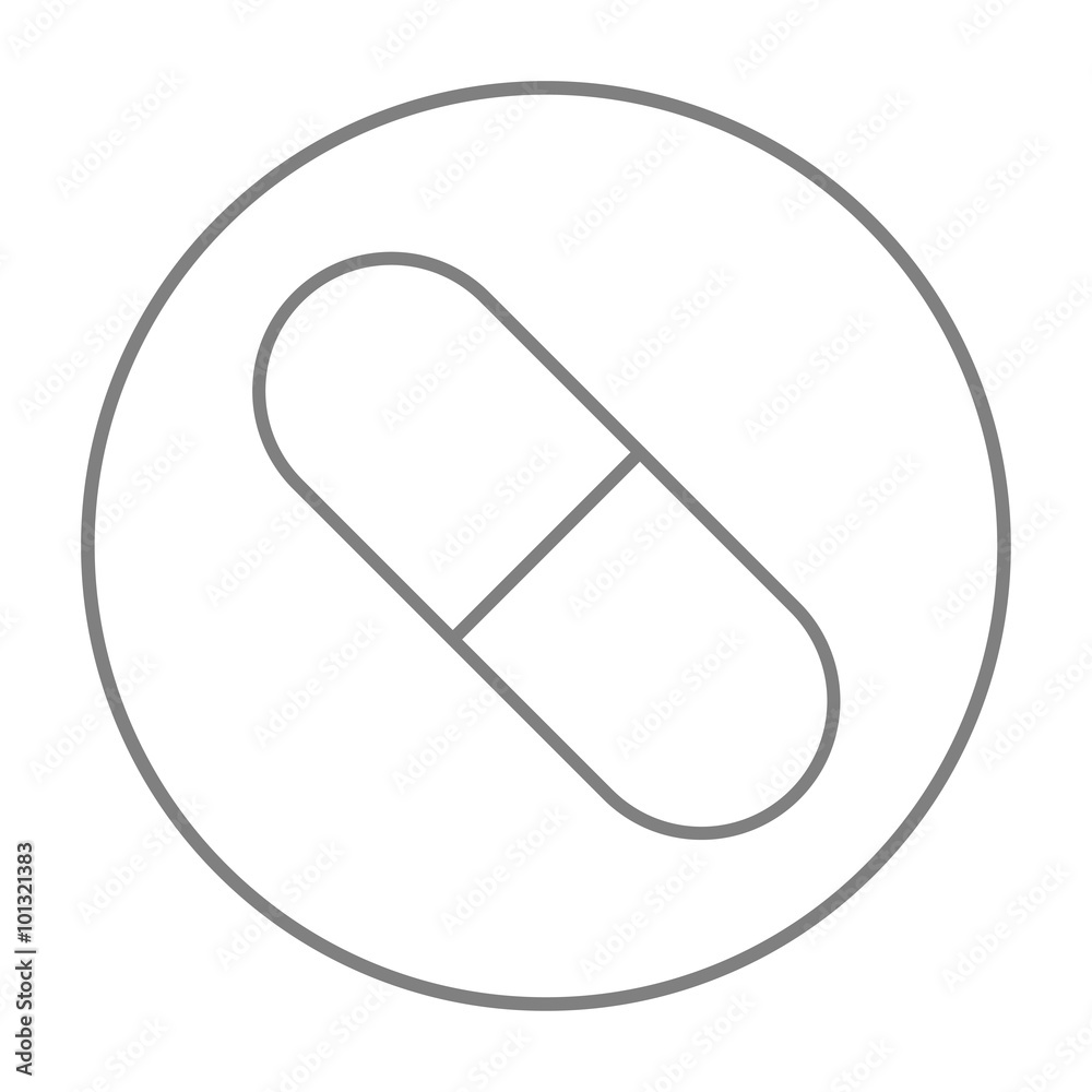 Capsule pill line icon. Capsule pill line icon.