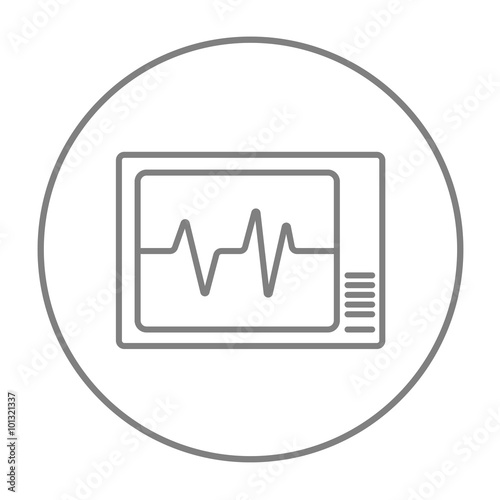 Heart monitor line icon.