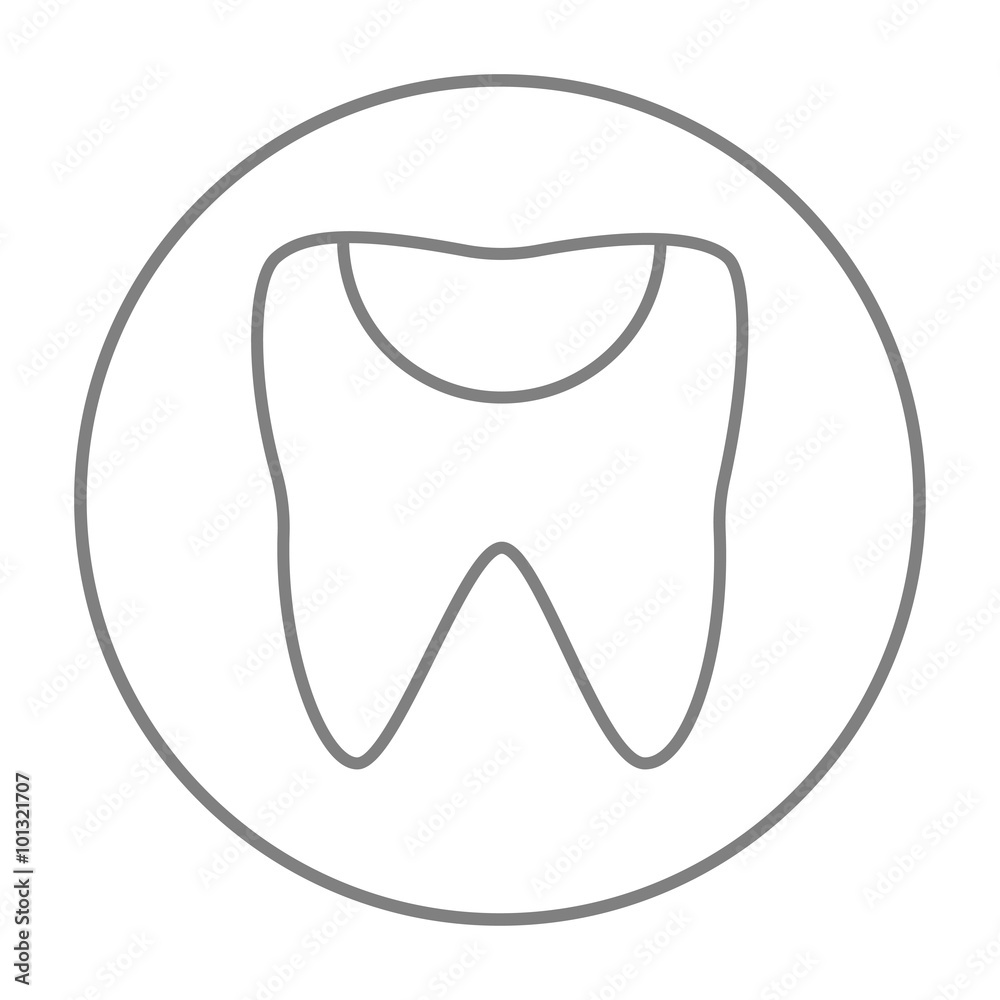 Tooth decay line icon. Tooth decay line icon.
