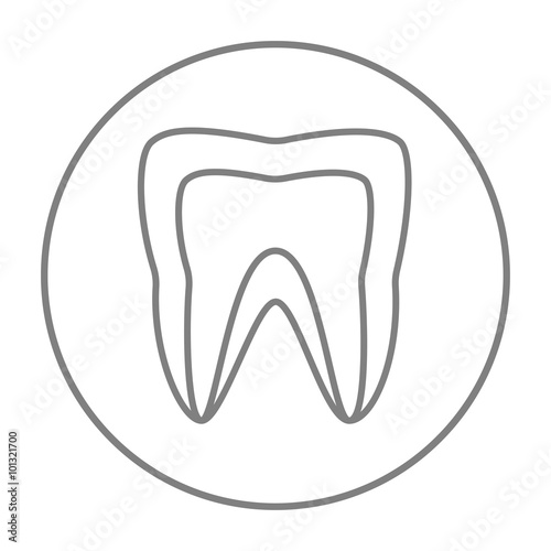 Molar tooth line icon.