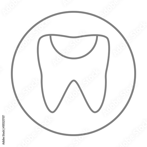 Tooth decay line icon.