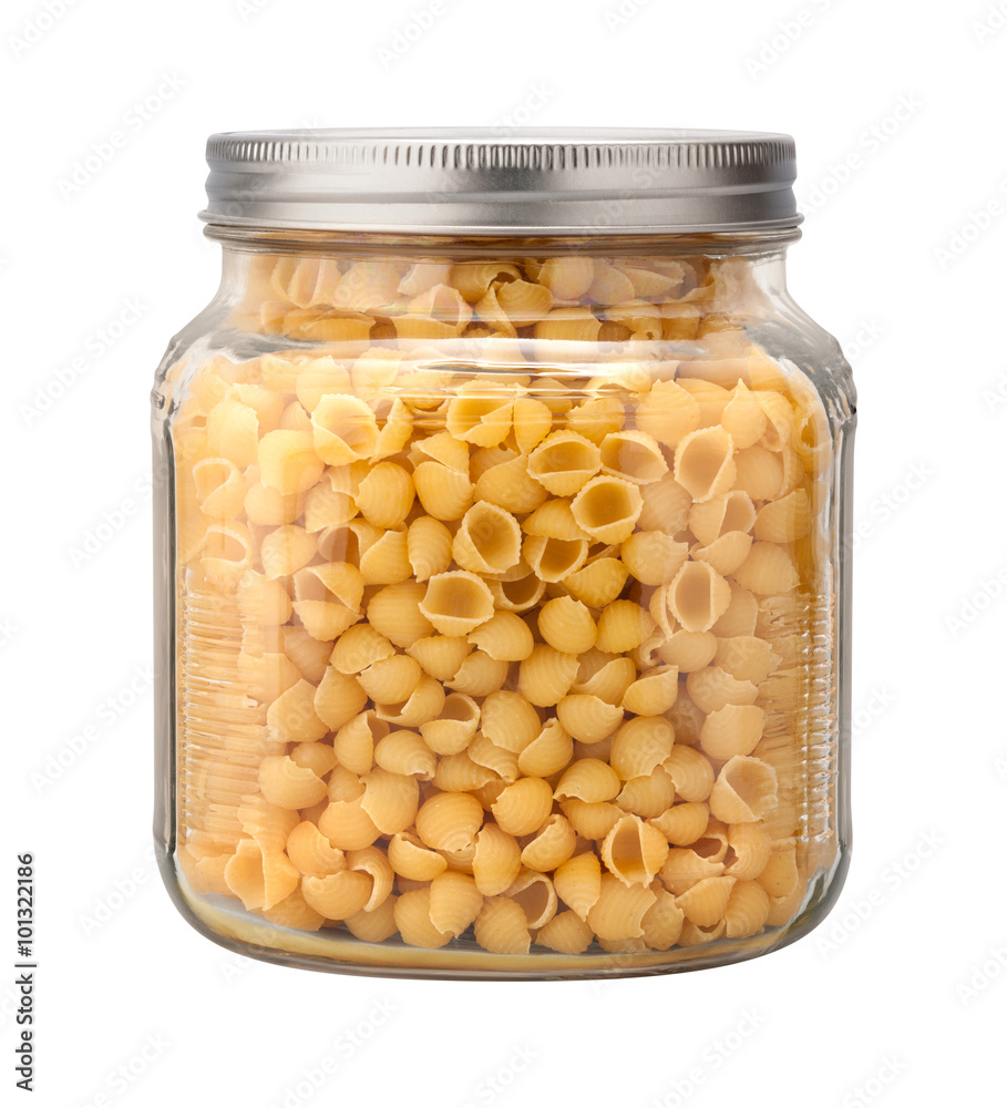Shell Macaroni Pasta in a Glass Jar Shell Macaroni Pasta in a Glass Jar