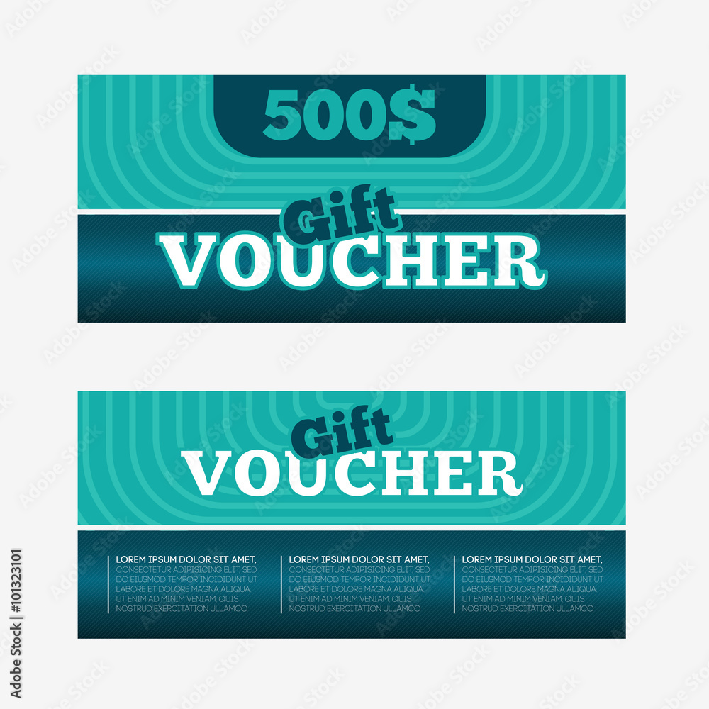 Fototapeta premium Gift voucher template set. Two gift cards design.