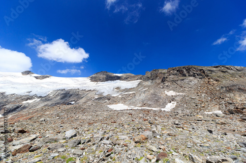 Glacier panorama with mountain Kristallwand in Hohe Tauern Alps, Austria photo