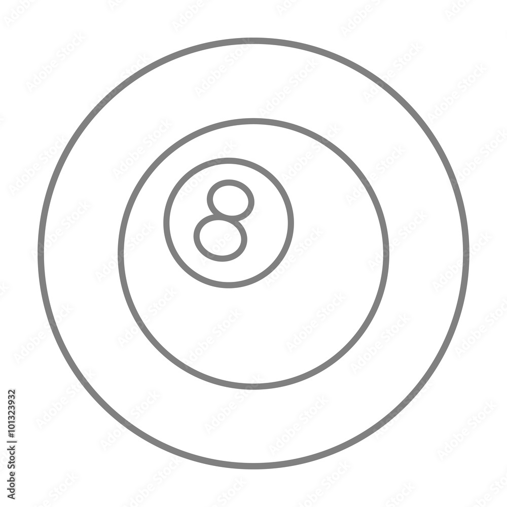 Billiard ball line icon. Billiard ball line icon.