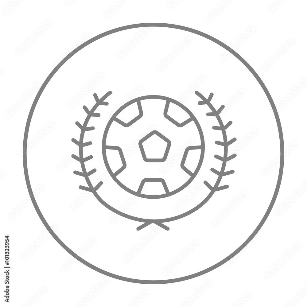 Soccer badge line icon.