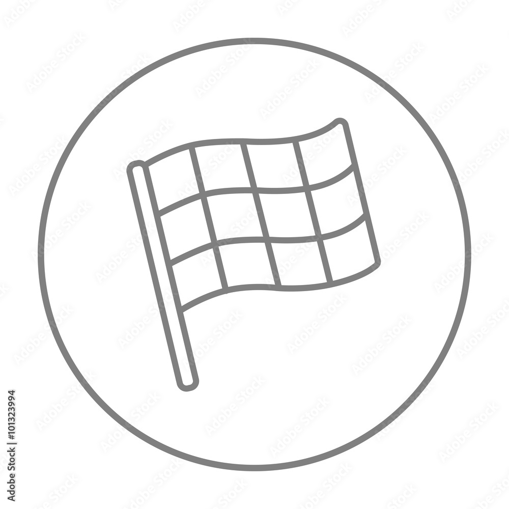 Checkered flag line icon. Checkered flag line icon.