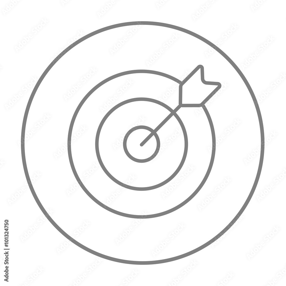 Target board and arrow line icon. Target board and arrow line icon.