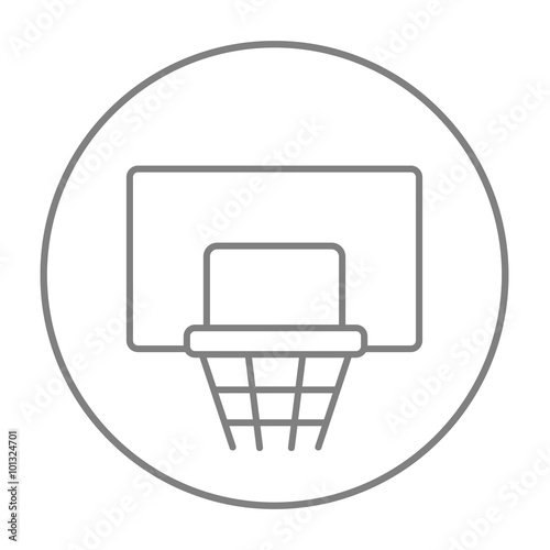 Basketball hoop line icon.