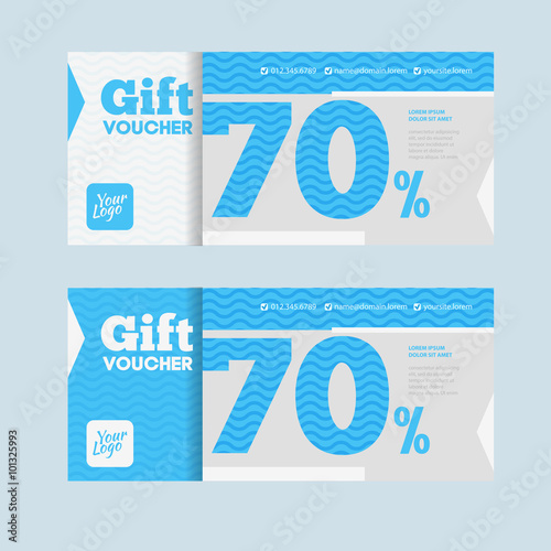 Two coupon voucher design. Gift voucher template 