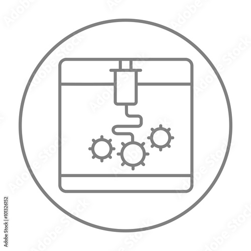 Tree D printing line icon.