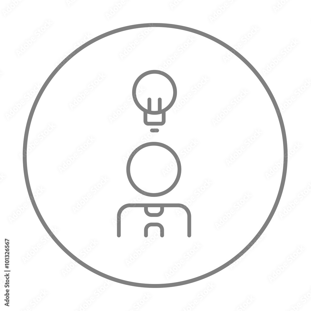 Businessman with idea line icon. Businessman with idea line icon.