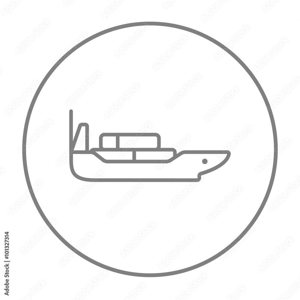 Cargo container ship line icon. Cargo container ship line icon.