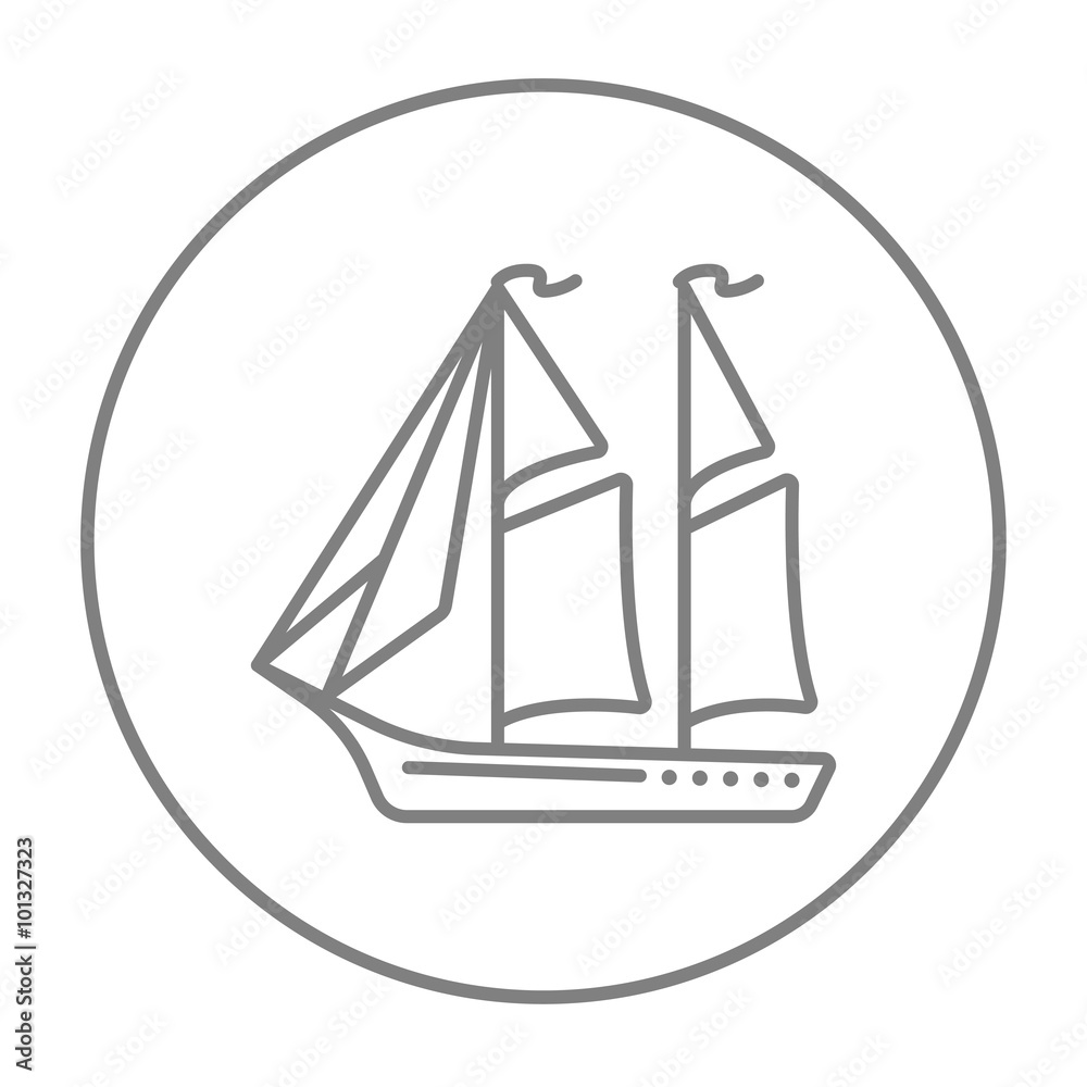 Sailboat line icon. Sailboat line icon.