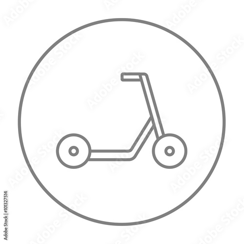 Kick scooter line icon.