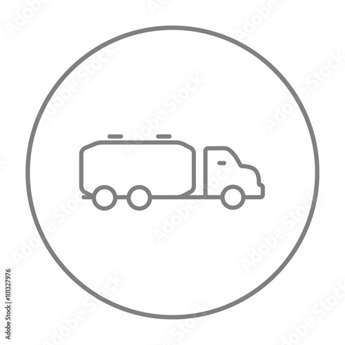 Truck liquid cargo line icon.