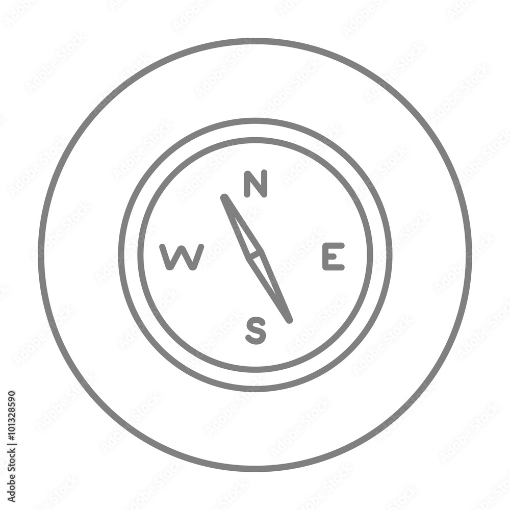 Compass line icon. Compass line icon.