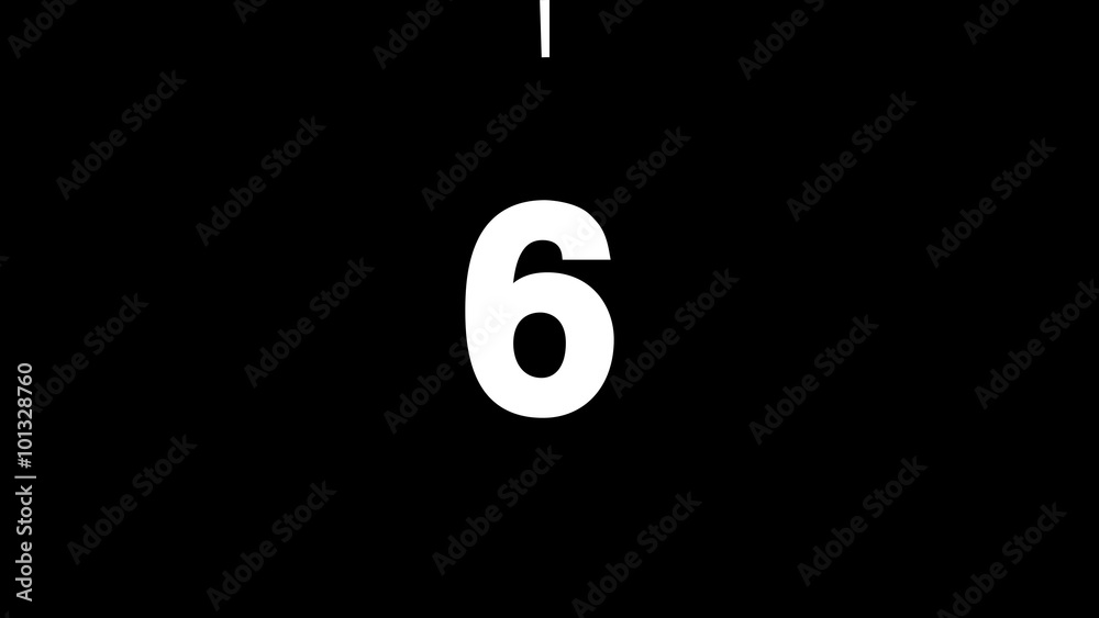 Wiping ON/OFF Countdown (25fps). Simple countdown with a circle wiping clockwise ON and OFF from 10 to 1. Includes alpha channel for transparency over custom backgrounds.