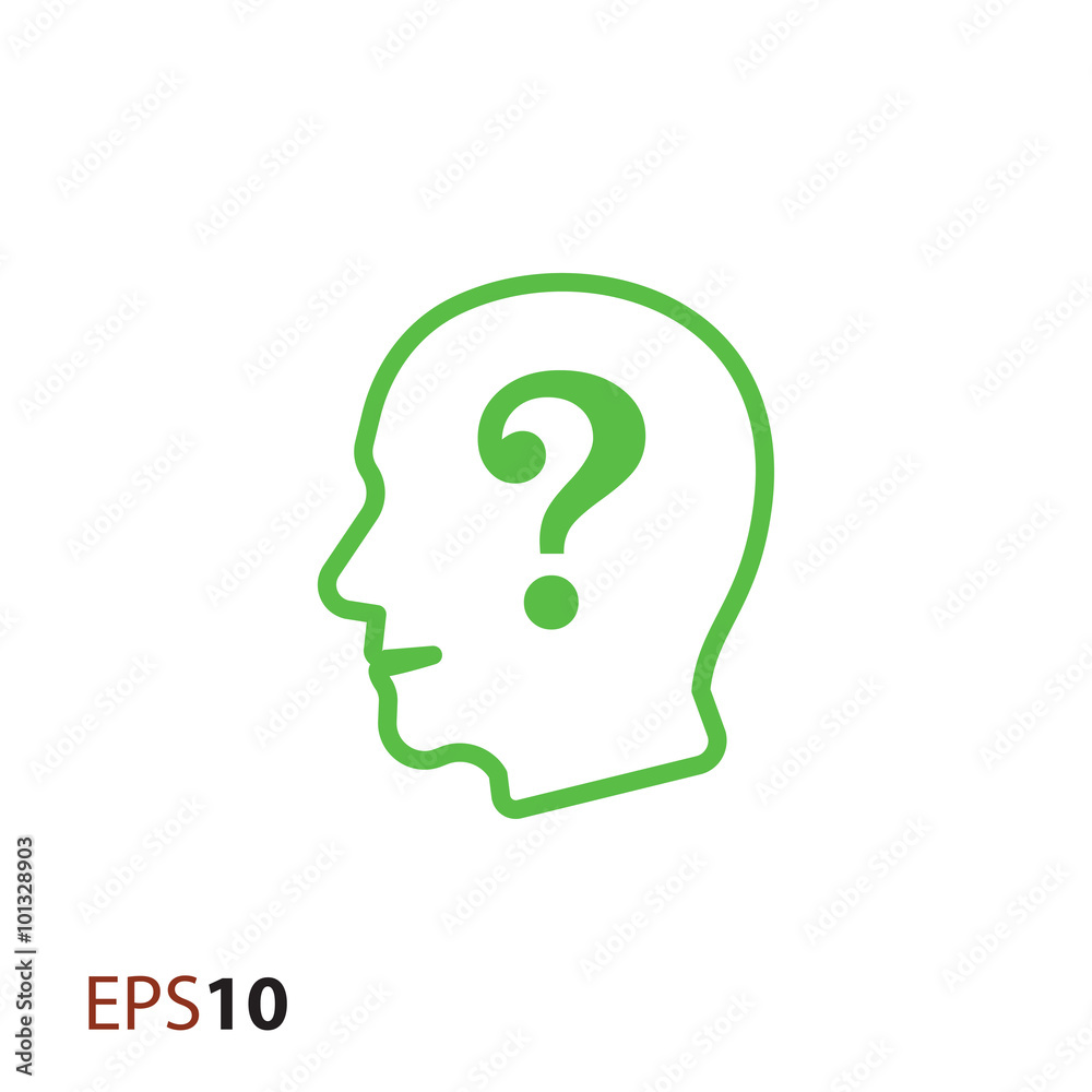Question in mind icon for web and mobile Question in mind icon for web and mobile