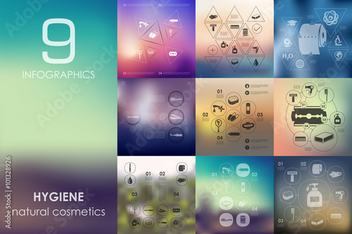 hygiene infographic with unfocused background